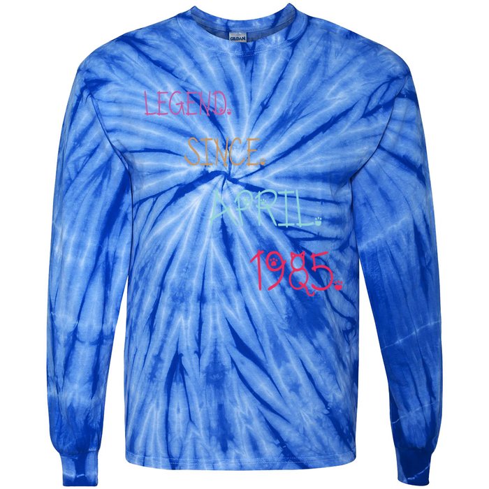 Legend Since April 1985 Birthday Gamers Gift Tie-Dye Long Sleeve Shirt