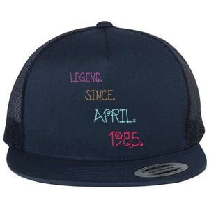 Legend Since April 1985 Birthday Gamers Gift Flat Bill Trucker Hat