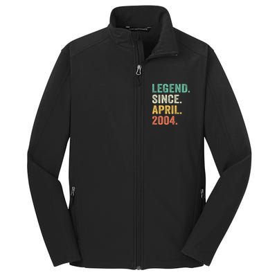 Legend Since April 2004 20th Birthday Gifts Boy 20 Years Old Core Soft Shell Jacket