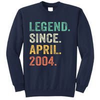 Legend Since April 2004 20th Birthday Gifts Boy 20 Years Old Tall Sweatshirt