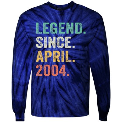 Legend Since April 2004 20th Birthday Gifts Boy 20 Years Old Tie-Dye Long Sleeve Shirt