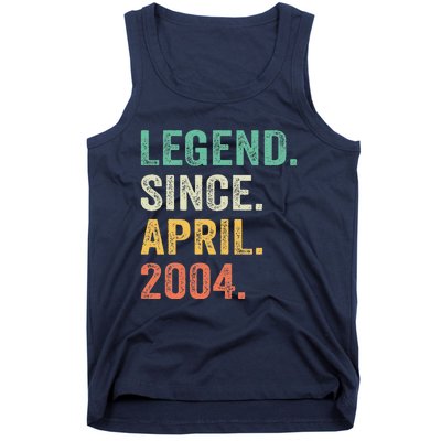 Legend Since April 2004 20th Birthday Gifts Boy 20 Years Old Tank Top