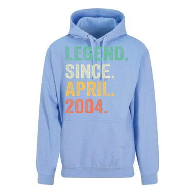 Legend Since April 2004 20th Birthday Gifts Boy 20 Years Old Unisex Surf Hoodie