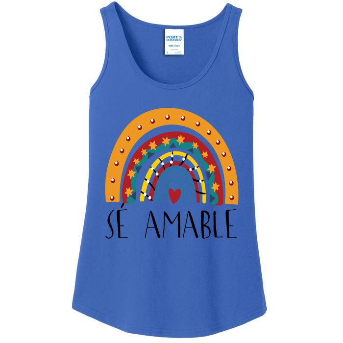 Lp0y Se Amable Rainbow Maestra Spanish Teacher Appreciation Great Gift Ladies Essential Tank