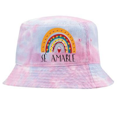 Lp0y Se Amable Rainbow Maestra Spanish Teacher Appreciation Great Gift Tie-Dyed Bucket Hat