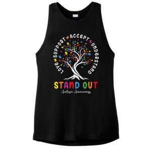 Love Support Accept Understand Autism Awareness Autistic Ladies PosiCharge Tri-Blend Wicking Tank