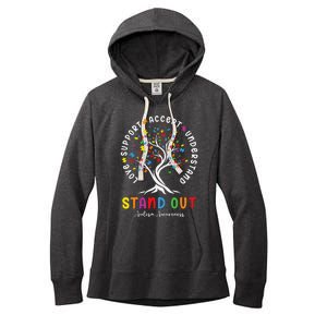 Love Support Accept Understand Autism Awareness Autistic Women's Fleece Hoodie