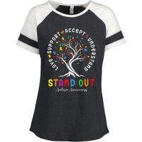 Love Support Accept Understand Autism Awareness Autistic Enza Ladies Jersey Colorblock Tee