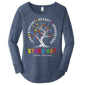 Love Support Accept Understand Autism Awareness Autistic Women's Perfect Tri Tunic Long Sleeve Shirt