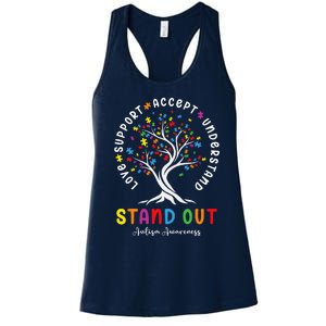 Love Support Accept Understand Autism Awareness Autistic Women's Racerback Tank