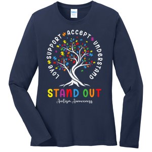 Love Support Accept Understand Autism Awareness Autistic Ladies Long Sleeve Shirt