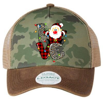 Love S Anta Claus B Uffalo Plaid R Ed Leopard Christmas Gift Legacy Tie Dye Trucker Hat