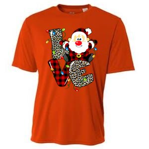 Love S Anta Claus B Uffalo Plaid R Ed Leopard Christmas Gift Cooling Performance Crew T-Shirt