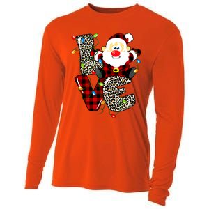 Love S Anta Claus B Uffalo Plaid R Ed Leopard Christmas Gift Cooling Performance Long Sleeve Crew