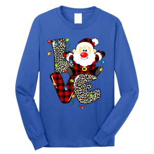 Love S Anta Claus B Uffalo Plaid R Ed Leopard Christmas Gift Long Sleeve Shirt