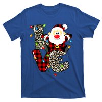 Love S Anta Claus B Uffalo Plaid R Ed Leopard Christmas Gift T-Shirt