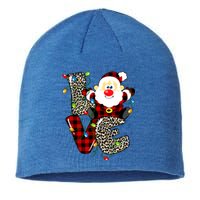 Love S Anta Claus B Uffalo Plaid R Ed Leopard Christmas Gift Sustainable Beanie