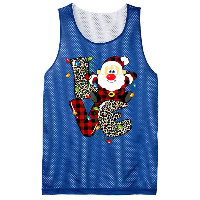 Love S Anta Claus B Uffalo Plaid R Ed Leopard Christmas Gift Mesh Reversible Basketball Jersey Tank