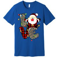 Love S Anta Claus B Uffalo Plaid R Ed Leopard Christmas Gift Premium T-Shirt