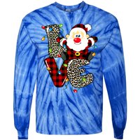 Love S Anta Claus B Uffalo Plaid R Ed Leopard Christmas Gift Tie-Dye Long Sleeve Shirt