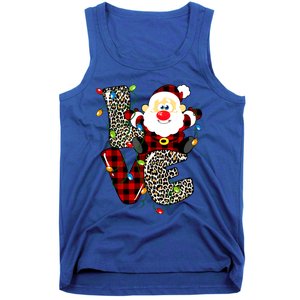 Love S Anta Claus B Uffalo Plaid R Ed Leopard Christmas Gift Tank Top