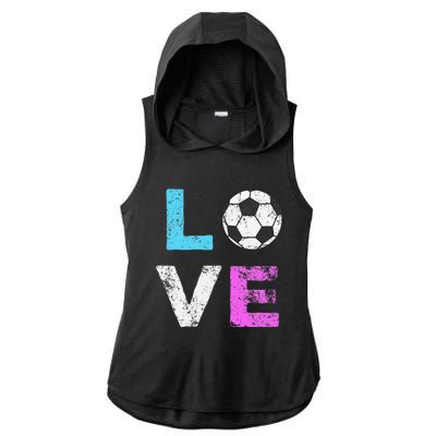 Love Soccer American Team Fan Gift Ladies PosiCharge Tri-Blend Wicking Draft Hoodie Tank