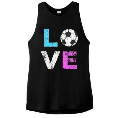 Love Soccer American Team Fan Gift Ladies PosiCharge Tri-Blend Wicking Tank