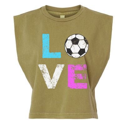 Love Soccer American Team Fan Gift Garment-Dyed Women's Muscle Tee