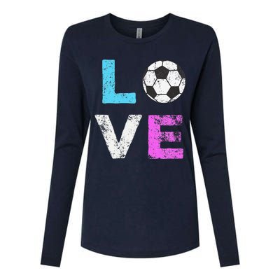 Love Soccer American Team Fan Gift Womens Cotton Relaxed Long Sleeve T-Shirt