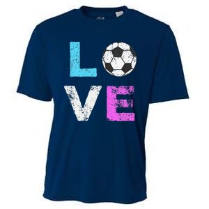 Love Soccer American Team Fan Gift Cooling Performance Crew T-Shirt