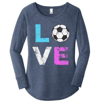 Love Soccer American Team Fan Gift Women's Perfect Tri Tunic Long Sleeve Shirt