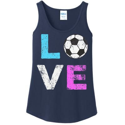 Love Soccer American Team Fan Gift Ladies Essential Tank