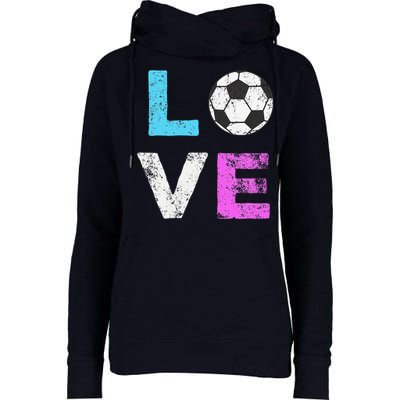 Love Soccer American Team Fan Gift Womens Funnel Neck Pullover Hood