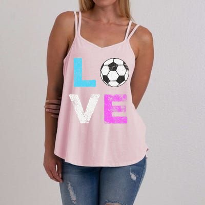 Love Soccer American Team Fan Gift Women's Strappy Tank