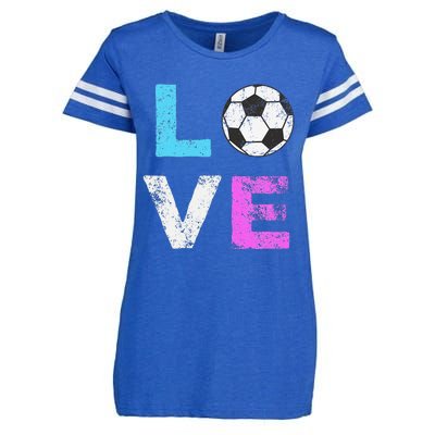 Love Soccer American Team Fan Gift Enza Ladies Jersey Football T-Shirt