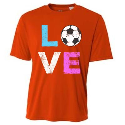 Love Soccer American Team Fan Gift Cooling Performance Crew T-Shirt