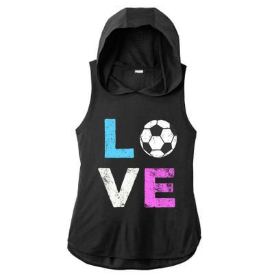 Love Soccer American Team Fan Gift Ladies PosiCharge Tri-Blend Wicking Draft Hoodie Tank