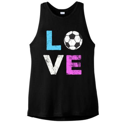 Love Soccer American Team Fan Gift Ladies PosiCharge Tri-Blend Wicking Tank