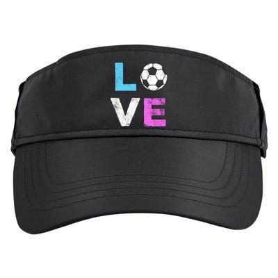 Love Soccer American Team Fan Gift Adult Drive Performance Visor