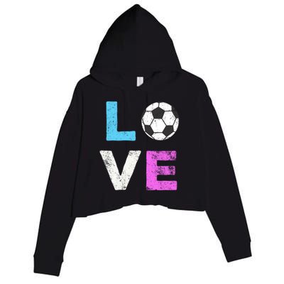 Love Soccer American Team Fan Gift Crop Fleece Hoodie