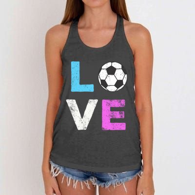 Love Soccer American Team Fan Gift Women's Knotted Racerback Tank