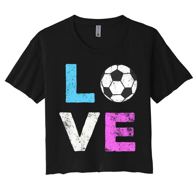 Love Soccer American Team Fan Gift Crop Top