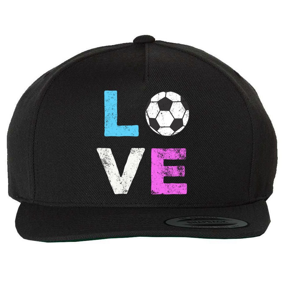 Love Soccer American Team Fan Gift Wool Snapback Cap