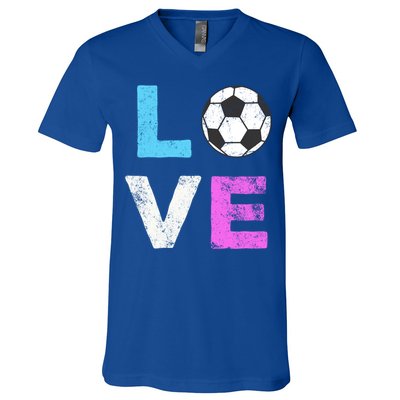 Love Soccer American Team Fan Gift V-Neck T-Shirt