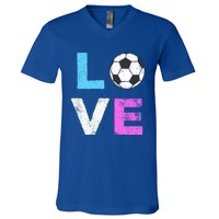 Love Soccer American Team Fan Gift V-Neck T-Shirt