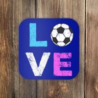 Love Soccer American Team Fan Gift Coaster