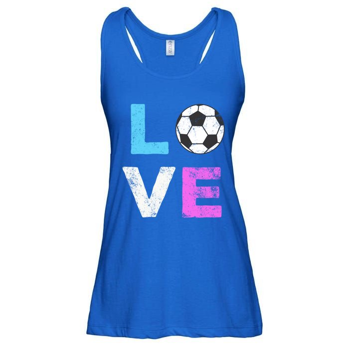 Love Soccer American Team Fan Gift Ladies Essential Flowy Tank