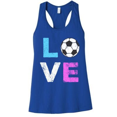 Love Soccer American Team Fan Gift Women's Racerback Tank