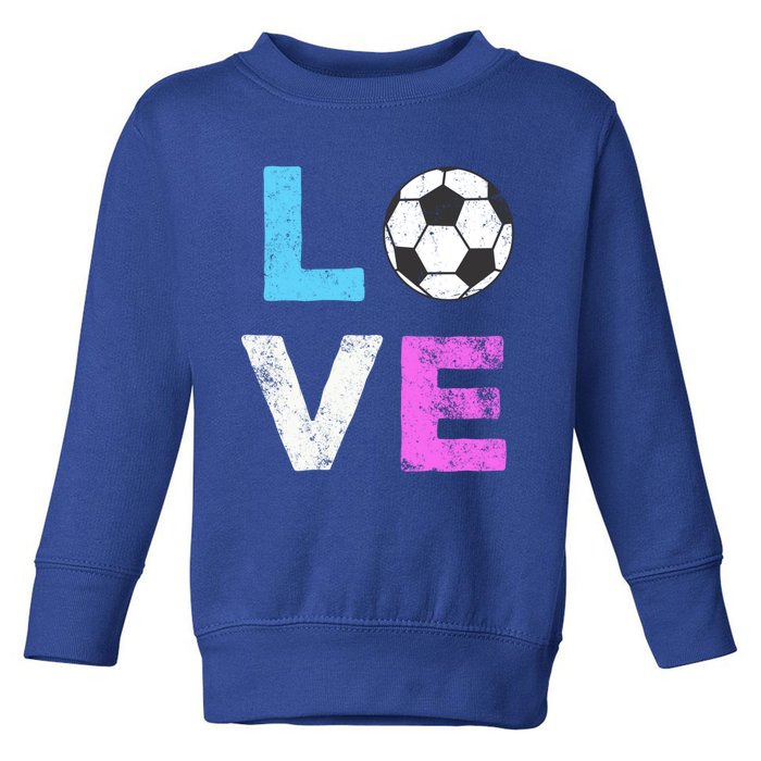 Love Soccer American Team Fan Gift Toddler Sweatshirt