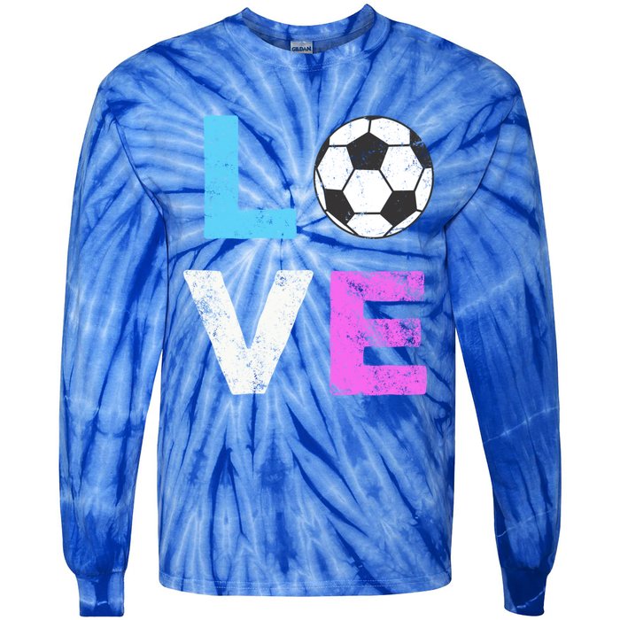 Love Soccer American Team Fan Gift Tie-Dye Long Sleeve Shirt